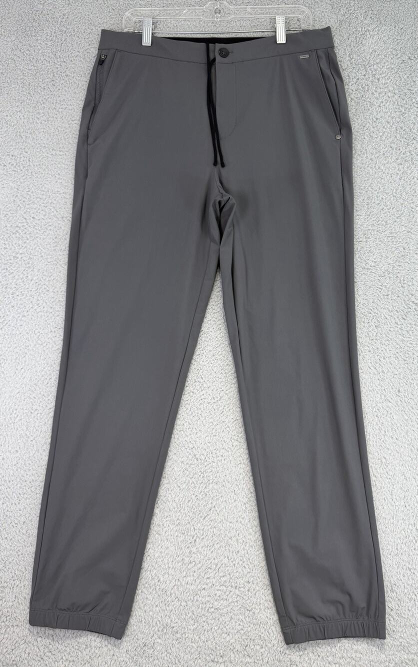 Vuori Pants Fleet Sport Joggers Men Large Performance Running Athletic Gray V444